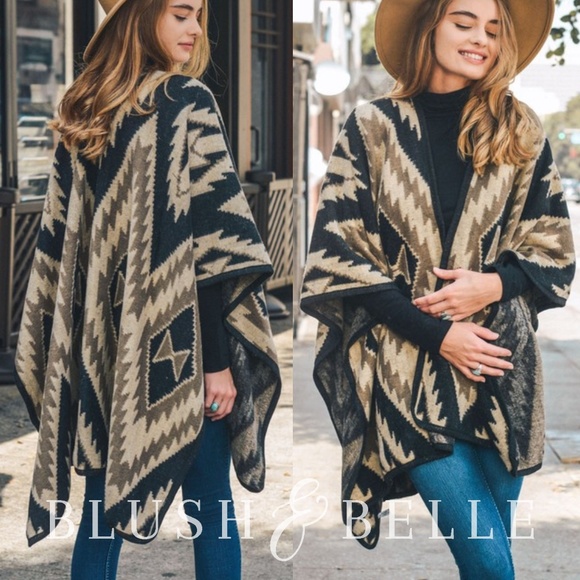 Seasonal Closeout LAST ONE // Folk Style Ruana - Picture 1 of 8